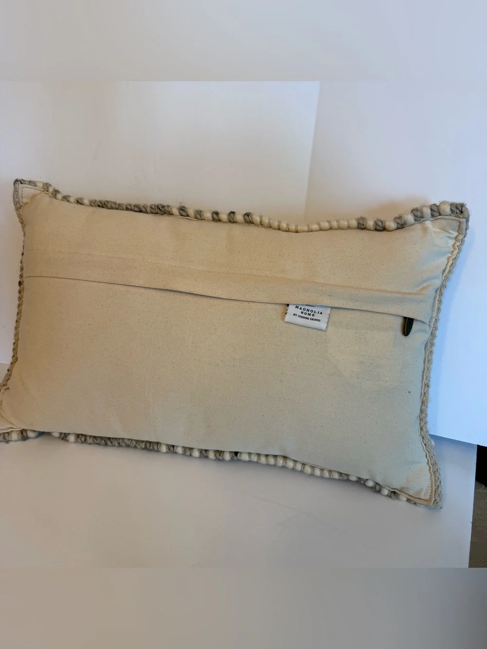 Magnolia Home by Joanna Gaines x Loloi Rugs Accent Grey / Ivory Pillow 13x21 in